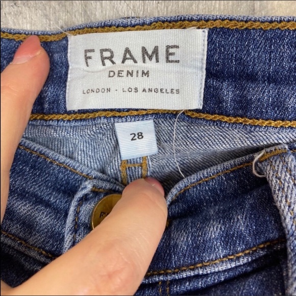 Anthropologie Frame Le Skinny de Jeanne Raw Hem Size 28 - Picture 14 of 15